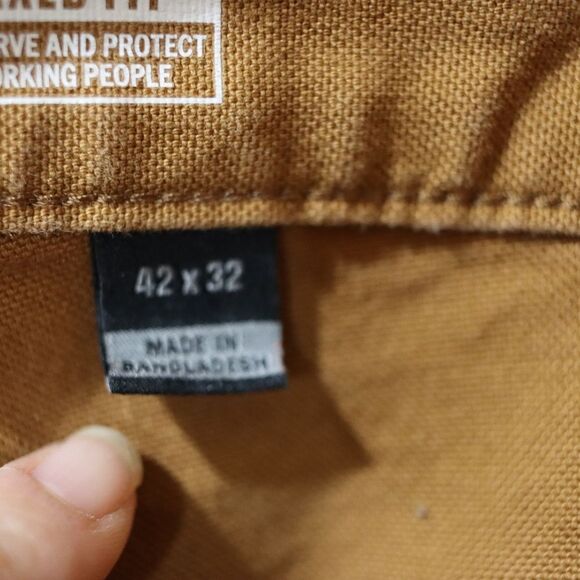 Carhartt Mens Tan Cargo Canvas Work Pants 42 x 32 Relaxed Fit Rugged Flex Jeans - Picture 11 of 15